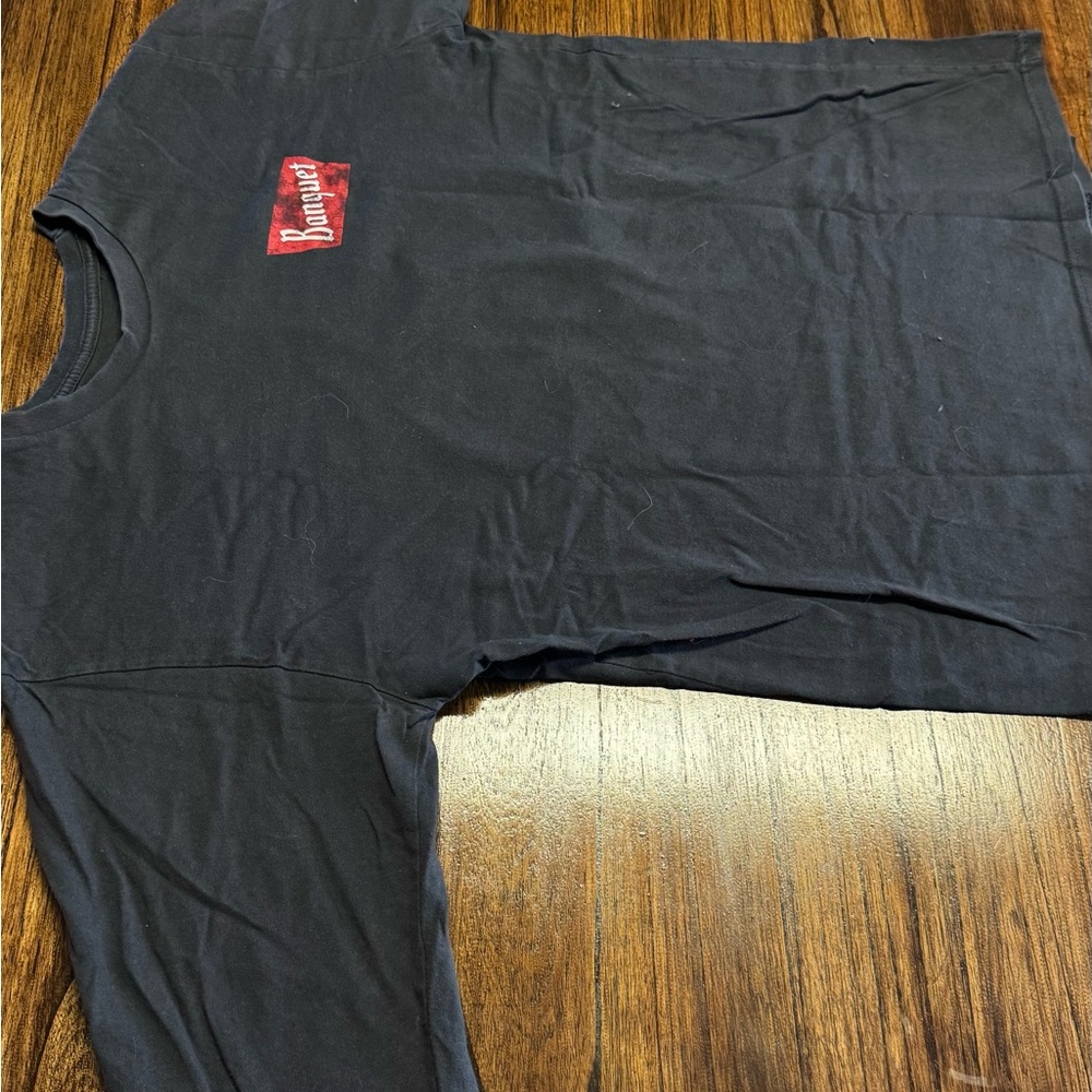 Black Long Sleeve Tee with Red Logo